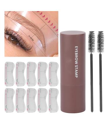 Durable Waterproof Eyebrow Stamp Set - 10 Reusable Templates & Light Brown Powder - Perfect Eyebrow Definition for All Skin Types - Buy Online on GoSupps.com