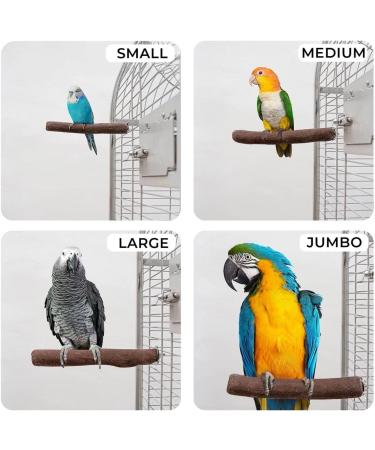 Parrot Essentials Large Sanded Parrot Perches 30 x 3-4cm (LxD) Bird Perches for Nail Trimming and Filing Natural Wooden Perches for African Grey Cockatoo Macaw Non-Toxic Parrot Stand for Birdcage - Buy Online on GoSupps.com