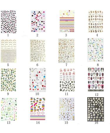 Nail Art Lines Stripe Rose Flowers Waved Shining Decals Transfer Stickers 3D Nail Sticker Nail Art Decoration(16) Style16 - Buy Online on GoSupps.com
