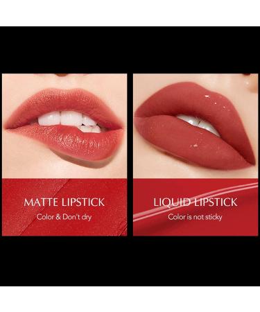 KUAILEGO Rose Gold 2 in 1 Matte & Liquid Lipstick Set - Nude Long Wear Waterproof Lip Gloss - Matte Finish - Velvet Lipstick (02) - Buy Online on GoSupps.com