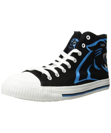 FOCO Mens NFL High Top Big Logo Canvas Sneakers Shoes Carolina Panthers 9 Big Logo