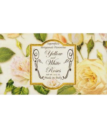 Yellow and White Roses Single Soap 10.5 Oz. From Italy
