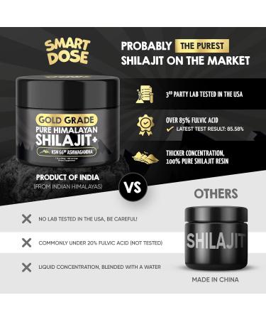 Pure Himalayan Shilajit Resin - Over 85% Fulvic Acid & Large Jar w/ 125 Servings - Probably The Purest Shilajit on The Market - US Lab Tested for Authentic Himalayan (Large Jar Gold-Grade Shilajit) Gold-Grade Shilajit (Lar  - Buy Online on GoSupps.com