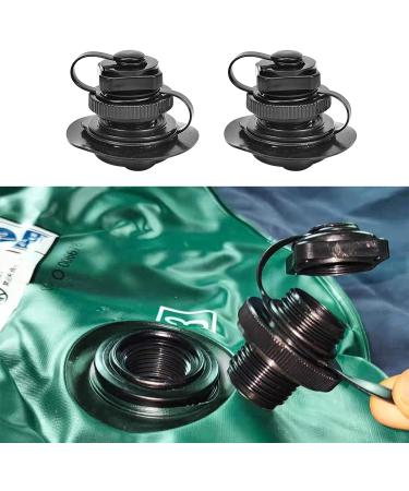 Inflatable Boat Spiral Air Plugs - 2 Pack, One-way Inflation Replacement Screw Boston Valve for Boats, Rafts, Kayaks - Black - Buy Online on GoSupps.com