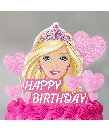 VeSidyHelo Girl Cake Topper Set Glitter Happy Birthday Toppers Heart Party Supplies Favor Decorations Pink - Buy Online on GoSupps.com