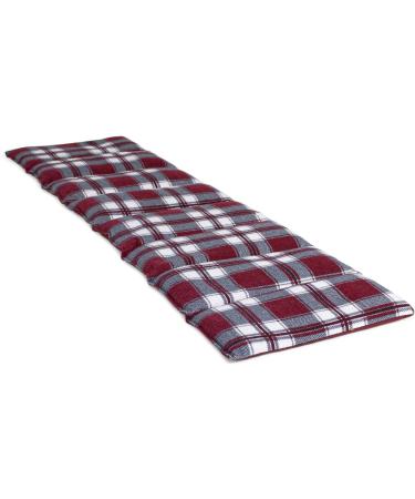 Large 75x20cm Grape Seed Pillow - 8-Chamber Flannel Heat Pad | Extra Long Red Check Design - Buy Online on GoSupps.com