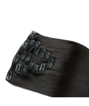 100% Remy Natural Black Clip-In Hair Extensions - 20 Inch 70g 7 Pieces Full Head Weft - Premium Quality Straight Hair - Buy Online on GoSupps.com