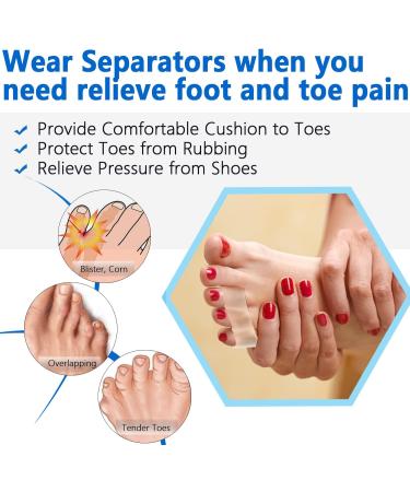 JKcare Pinky Toe Separators & Protectors - Silicone Little Toe Spacer for Pain Relief - 6 Pack (Transparent) - Buy Online on GoSupps.com