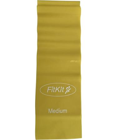 FitKit 1.5M Resistance Exercise Band - 4 Resistance Options for Pilates, Yoga, Rehab - Yellow - Buy Online on GoSupps.com