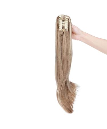 55 cm Claw Clip Ponytail Extensions - Curly Wavy Synthetic Hair for Women - Sandy & Bleached Blonde - Buy Online on GoSupps.com