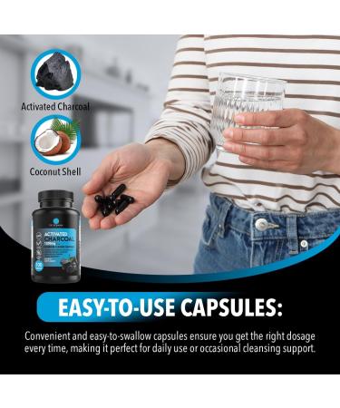 Dr. Robaina Activated Charcoal Capsules 1200 mg Coconut-Shell Carbon for Gas & Bloating Relief Digestive Comfort & Next-Morning Support Vegan Non-GMO 100 Count USA Made 1 Unit - Buy Online on GoSupps.com