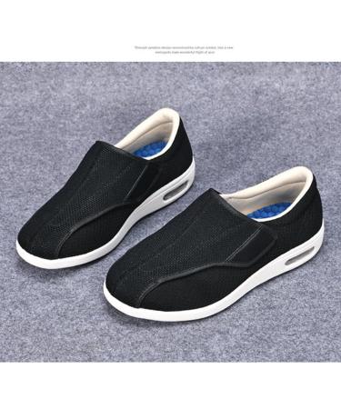 Women's Adjustable Diabetic Shoes - Easy Slip-On Orthopedic Slippers for Swollen Feet - Black Size 12 with Removable Memory Foam Insoles - Buy Online on GoSupps.com