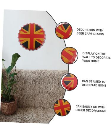 GRIRIW Decorative Bottle Caps Beer Cap Pendant British Decor Home Decor Beer Bottle Cap Sign Wall Art for Home Household Tin - Buy Online on GoSupps.com