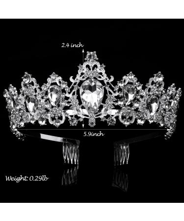 CHANACO Silver Crown Tiara for Women & Girls - Rhinestone Princess Queen Crown for Birthday, Wedding & Prom - Buy Online on GoSupps.com