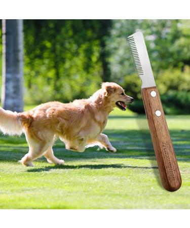Buy Premium Wooden Handle Dog Trimmers for Dachshunds & Terriers | Pet Care Grooming Tool for Undercoat & Fine Hair - Buy Online on GoSupps.com