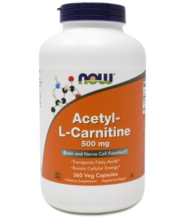 Now Foods Acetyl-L-Carnitine ACL 500 mg, 360 Veg Capsules - Non-GMO 360 Count (Pack of 1)