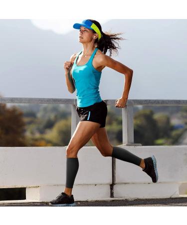 Calf Compression Cuff & Shin Rails - Footless Socks for Men & Women | Sports Flight & Hiking Support Black Medium Size - Buy Online on GoSupps.com