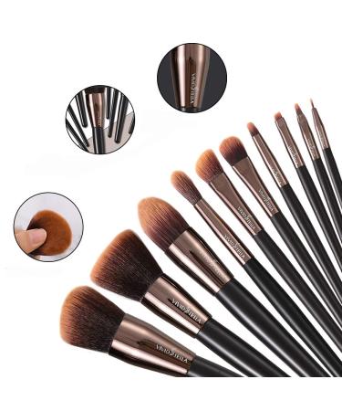 Premium 10PC Makeup Brush Set Professional Cosmetic Tools with Travel Bag for Women & Girls - Buy Online on GoSupps.com