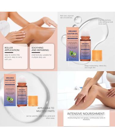 IDEA WIN Organic Castor Oil with Roller 1.7FL.OZ Roll-On Moisturizer for Face & Body Nourishing Castor Oil with Vitamin E Travel-Friendly Skincare for Men & Women (1) - Buy Online on GoSupps.com