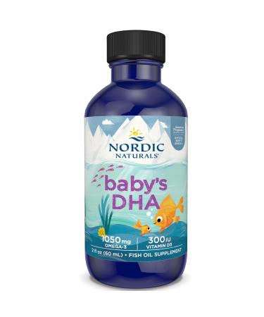 Nordic Naturals Baby-DHA with Vitamin D3 1050mg Omega-3 Cod Liver Oil with EPA and DHA 60 ml Laboratory Tested Soy Free Gluten Free Non-GMO