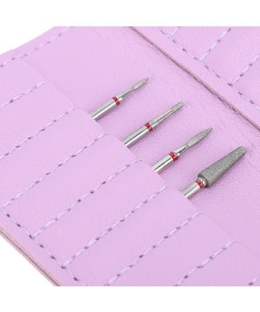 Nail Drill Bit Storage Bag Nail Polishing Bits Pouch Organizer Nail Bits Organizer Portable PU Leather for Home Salon - Buy Online on GoSupps.com