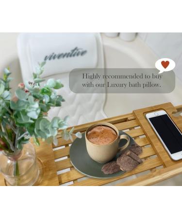 Luxury Bamboo Wooden Bathtub Tray Caddy - Adjustable Expandable Design with iPad/Book Holder - Fits Most Jacuzzis & Tubs - Great Gift Idea - 1 Pack - Buy Online on GoSupps.com