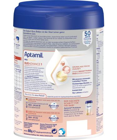 Aptamil Profutura Duoadvance 1 - DHA-Enriched Infant Milk Powder (800g) | Lactose Only No Palm Oil - Ideal from Birth - Buy Online on GoSupps.com