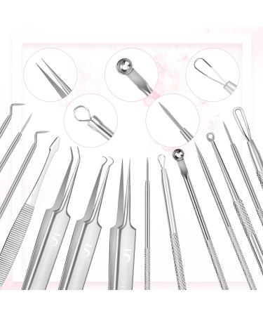 14-Piece Stainless Steel Pimple Blackhead Remover Tool Set for Men & Women | SWTYEXT Comedone Extractor Kit with Box - Buy Online on GoSupps.com