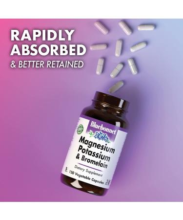 Bluebonnet Magnesium Potassium Plus Bromelain - 120 Vcaps for Optimal Health - Buy Online on GoSupps.com