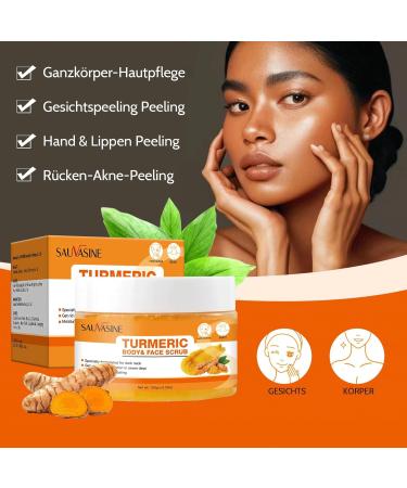 Shefave Turmeric Body Scrub Turmeric Face Scrub Deep Pore Cleansing Dark Spot Correcting Face Scrub Exfoliating for Face Body Neck Dry & Dull Skin Exfoliation Exfoliates - Buy Online on GoSupps.com