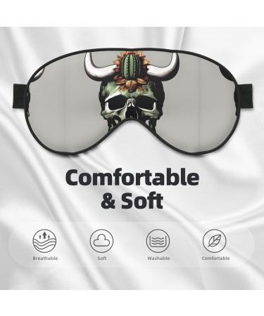 Buy SSIMOO Cute Cactus & Bull Skull Double-Sided Eye Mask - Soft Light Blocking for Better Sleep - International Shipping Available - Buy Online on GoSupps.com