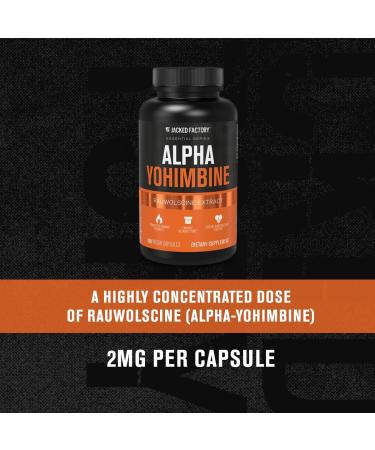 Jacked Factory Alpha Yohimbine Rauwolscine Extract - 2mg Per Serving - 120 Capsules - Buy Online on GoSupps.com