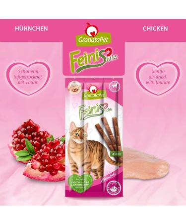 Granatapet Feinisticks Chicken - Grain-Free Cat Treats Digestible Snacks for Playful Cats 15g (3 Sticks) - Premium Rewards Without Sugar Additives - Buy Online on GoSupps.com