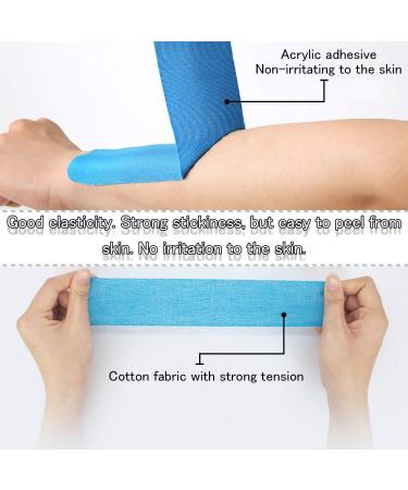 Buy 12 Rolls Kinesiology Tape | Waterproof 2" Muscle & Athletic Tape for Knees Shoulders & Pain Relief | 4X Beige Black & Blue | International Shipping Available - Buy Online on GoSupps.com