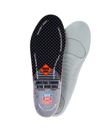 Rite Aid Ultra Work Memory Plus Work Insoles for Men - Sizes 7-13 | Shock Absorbing Insoles | Memory Foam Insoles | Arch Support Insole Men | Boot Insoles for Men Work | Memory Foam Insoles