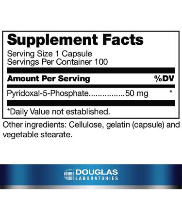 Douglas Labs Pyridoxal-5-Phosphate 50mg - Neurological & Cardiovascular Support - 100 Capsules - Buy Online on GoSupps.com