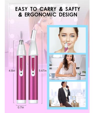 TXWDFHL 2-in-1 Ear & Nose Hair Trimmer for Women & Men - 2024 Rechargeable Painless Eyebrow & Facial Hair Trimmer with Dual-Edge Blades Powerful Motor Low Noise - Magenta - Buy Online on GoSupps.com