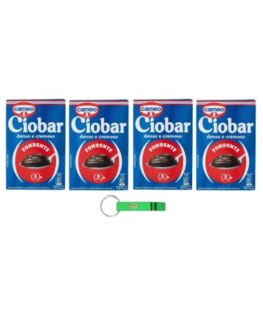 Cameo Ciobar Lot de 4 flacons de poudre pour fondant au chocolat chaud et noir 115 g chaque paquet contient 5 sachets de 23 g + porte-cl s Beni Culinari