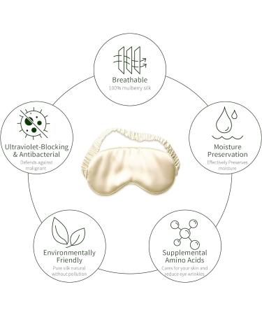 100% Mulberry Silk Sleep Eye Mask for Men & Women | Adjustable Strap | Soft & Comfortable | Beige - Buy Online on GoSupps.com