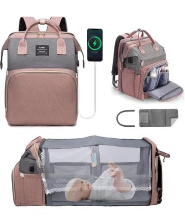 Yudoxn wrap bag backpack baby wrap bags mother's day gifts multifunctional waterproof travel diaper backpack for babies boys and girls with portable diaper pad pink