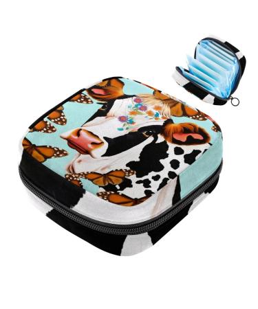 MUOOUM storage bag for women's bandages colorful butterfly pattern portable for women teenagers girls menstrual cup still documents color 3 4.7x6.6x6.6 in/12x17x17 cm