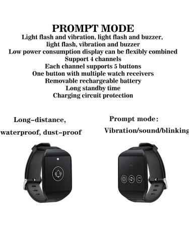 Wireless Wrist Pager System - 4-in-1 Caregiver Watch Call Button Set | IPX7 Waterproof for Home, Factory, Hotel, Hospital & Restaurant - Buy Online on GoSupps.com