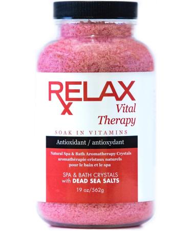 Relax Rx Aromatherapy Dead Sea Bath Salts - Pack of 8, 19 oz Bottles | Infused with Vitamins & Minerals for Pain, Stress Relief | Spa and Whirlpool Soak - Buy Online on GoSupps.com