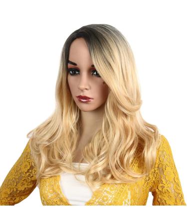 Buy Long Pink Red Gold Curly Synthetic Wig for Women - 70s 80s 60s Cosplay - Brazilian Wavy Hair - Buy Online on GoSupps.com