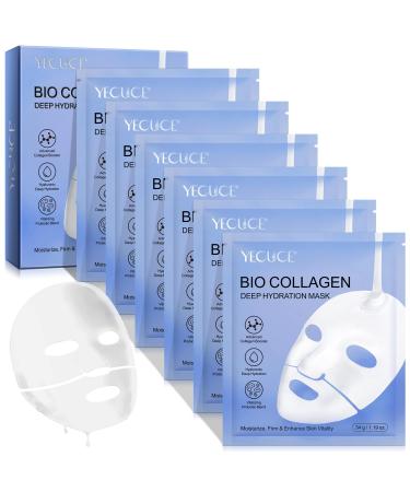 Masque Collag ne Masque Collagene Visage Korean Hydrogel Hydratant pour La Nuit R duction des Pores Am lioration de l' lasticit 34g x 6ea