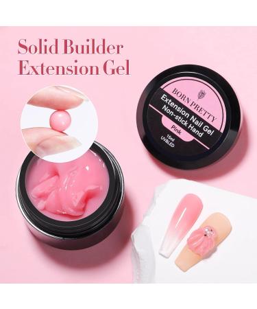 BORN PRETTY Non Stick Nail Gel - Pink Solid Builder Gel for Extensions & 3D Nail Art | UV/LED for DIY & Salon Use - Buy Online on GoSupps.com