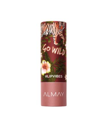Lip Vibes Lipstick with Vitamin E Oil & Shea Butter by Almay  Matte Cream Finish  Hypoallergenic  Go Wild  0.14 Oz