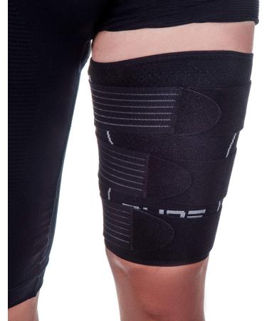 Pure Athlete Thigh Compression Sleeve with Adjustable Straps - Black X-Large - Buy Online on GoSupps.com