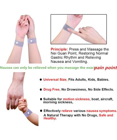Plus Size Wide Wrists Anti-Sickness Wristbands - 2 Pairs Motion Sickness Relief Bands for Car, Sea, Cruise, Flying, Pregnancy - Black+Blue - Buy Online on GoSupps.com