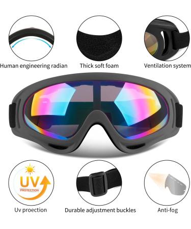 COOLOO Ski & Motorcycle Goggles - UV Protection, Anti-Scratch, Dustproof | Multi-Color/Gray | Men, Women, Kids - Buy Online on GoSupps.com